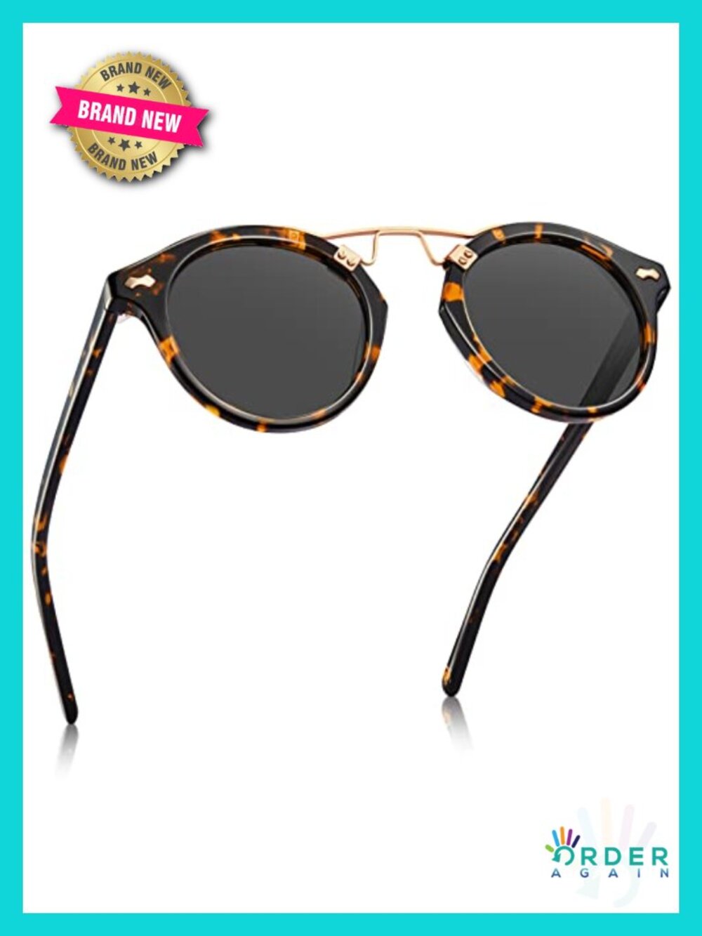 Round Polarized Acetate Sunglasses Small Face Full-Frame UV400